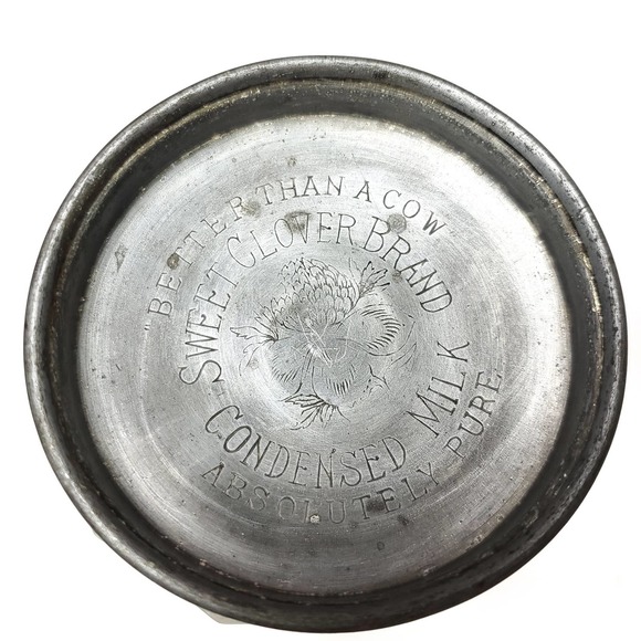 Vintage Condensed Milk Glass & Metal Container - Picture 6 of 6